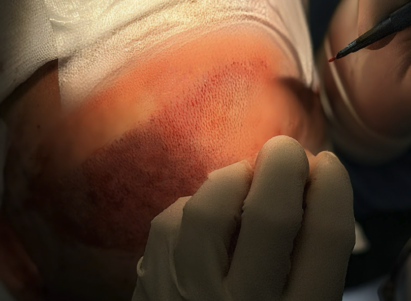 Saphir-Haartransplantation: präzise Kanalöffnung mit Saphir-Klinge