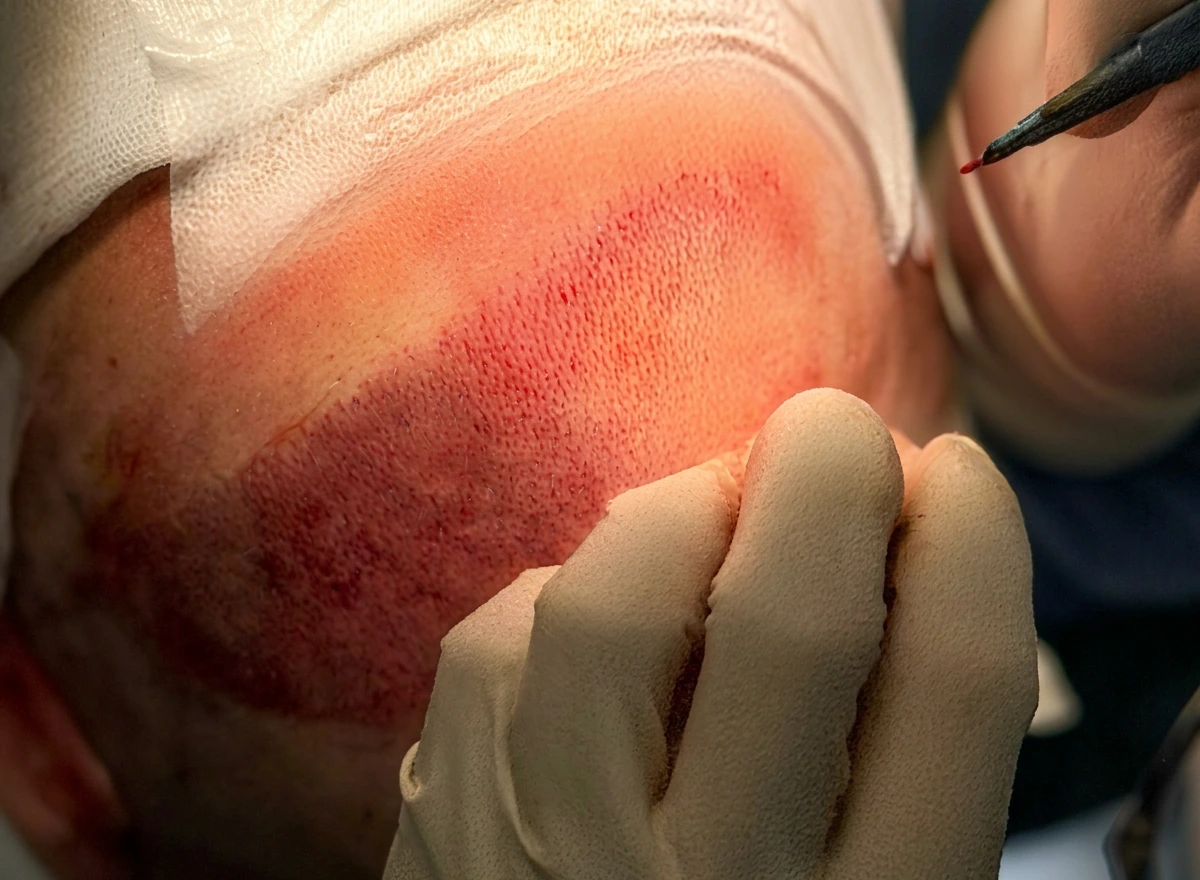 Saphir-Haartransplantation: präzise Kanalöffnung mit Saphir-Klinge